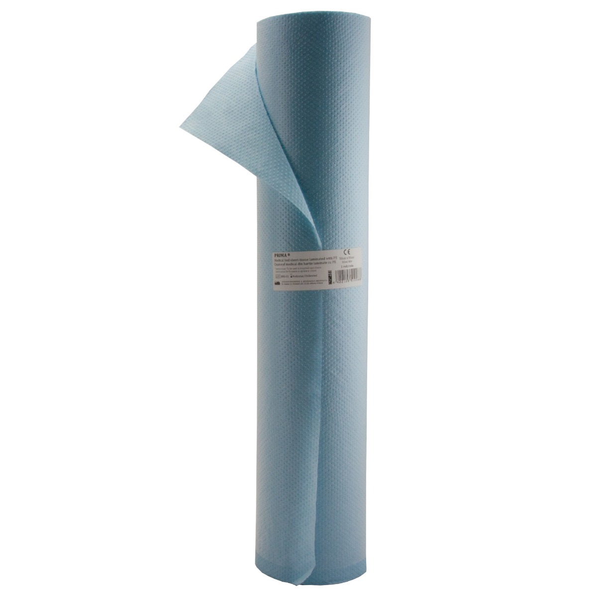 Rola cearceaf hartie laminat din polietilena si hartie, 50cm x 50m, albastru, 130 foi, pentru spa, masaj