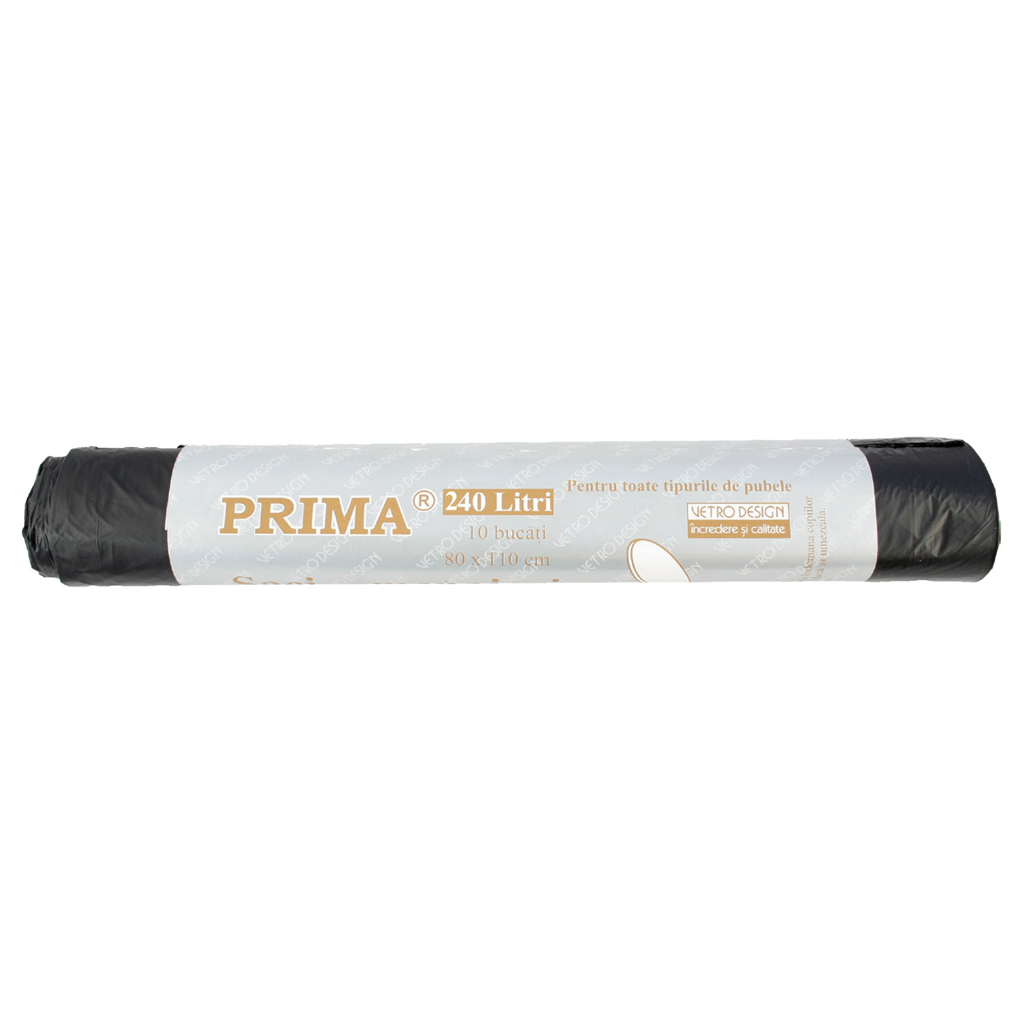 Saci menajeri negri, HDPE, PRIMA, 240L, 110x125cm, 10buc
