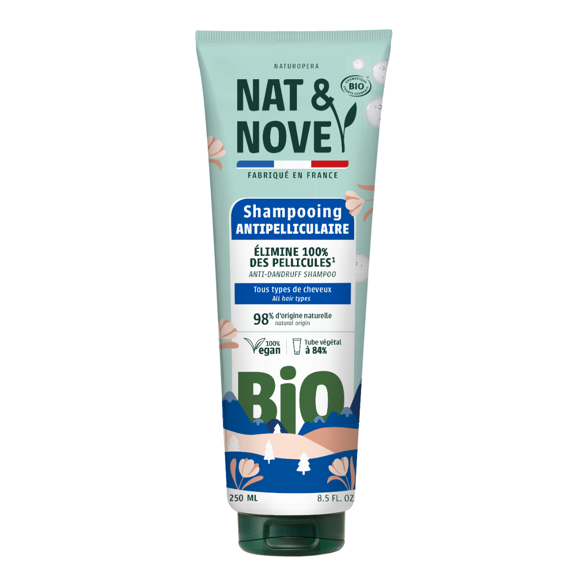 Sampon anti-matreata pentru toate tipurile de par cu extract de salcie alba Bio, 250ml, Nat&Nove