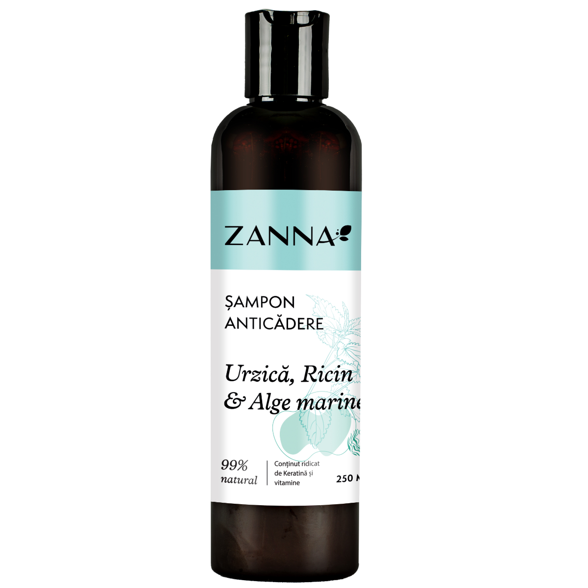 Sampon anticadere cu urzica si ricin & alge marine, 250ml, Zanna