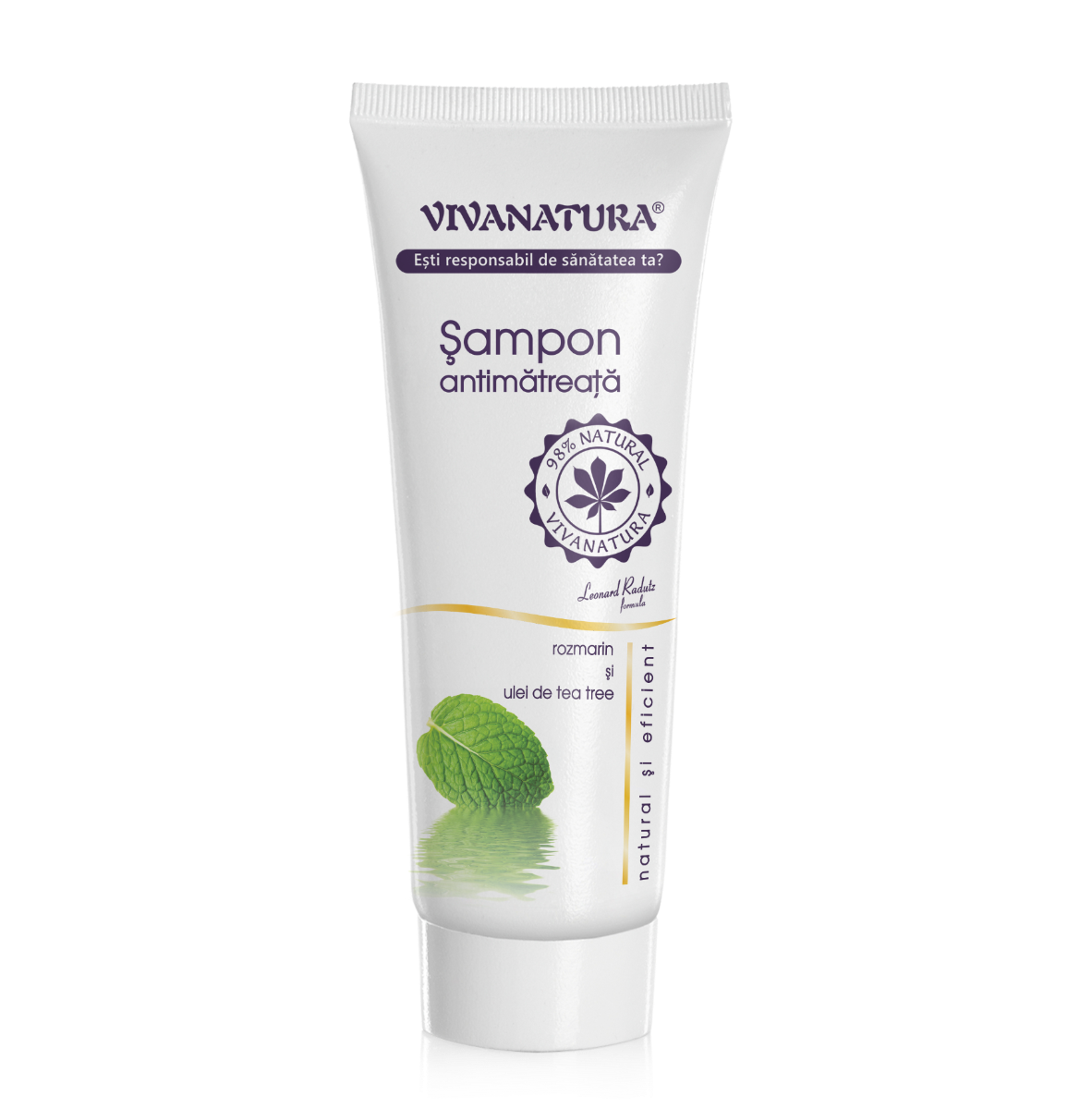Sampon antimatreata rozmarin si ulei de tea-tree, 250 ml, Vivanatura