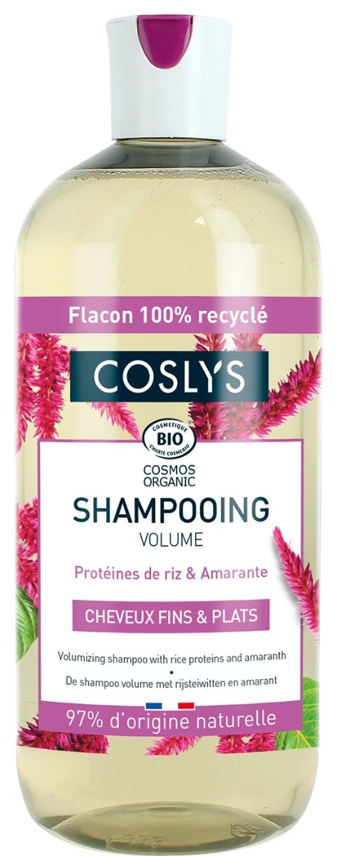 Sampon bio de ingrijire si volum pentru par fin si subtire cu proteine din orez si amarant, 500ml, Coslys