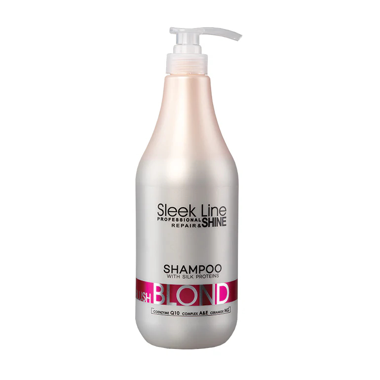 Sampon Blond Blush cu pigment neutralizant roz, 1000ml, Sleek Line