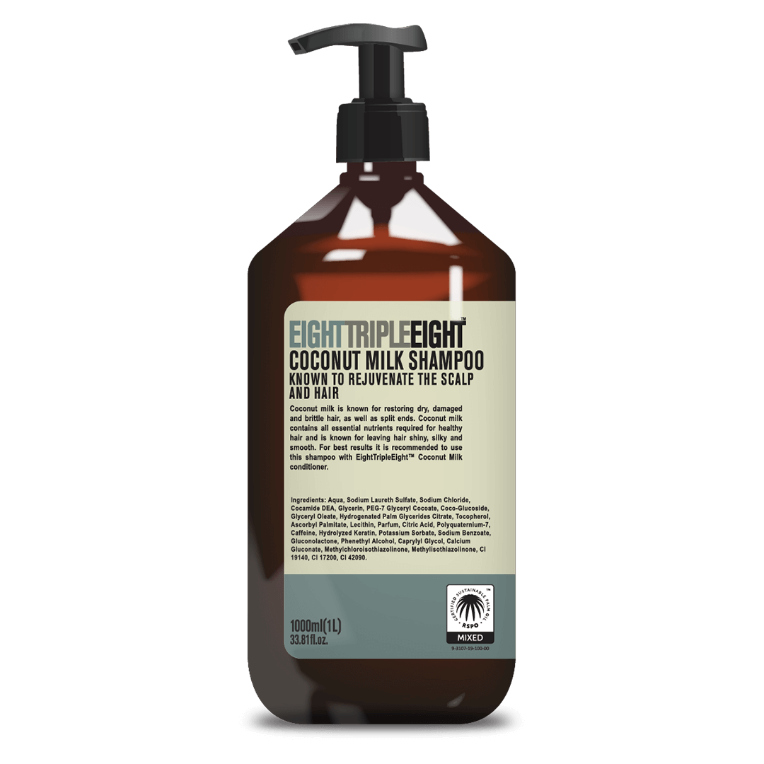 Sampon cu lapte de cocos, 1l, Eight Triple Eight