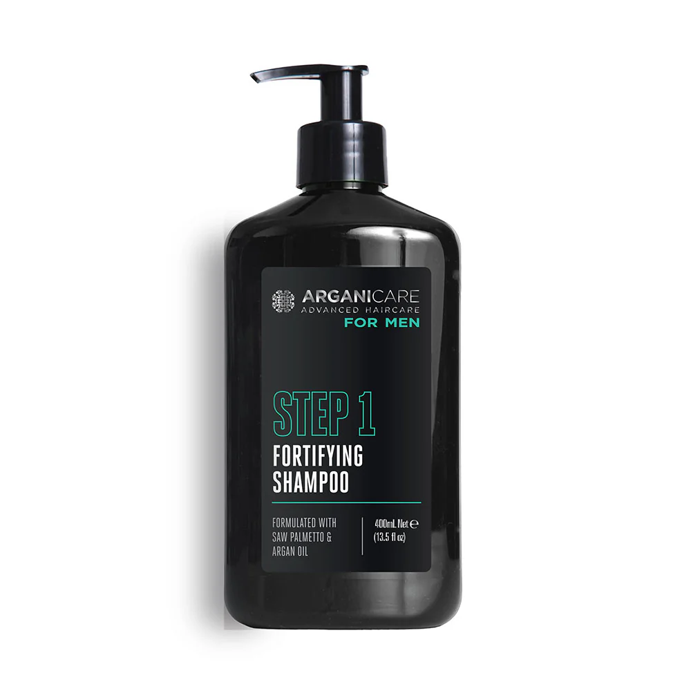 Sampon fortifiant si anti-cadere pentru barbati cu Saw Palmetto & ulei de argan, 400ml, Arganicare