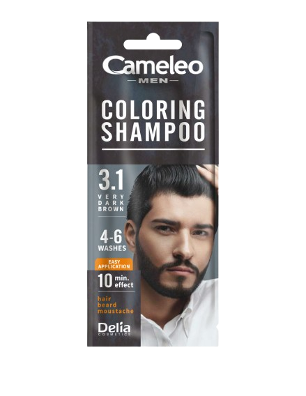 Sampon nuantator Camelo Men Very Dark Brown 3.1, 15ml, Delia Cosmetics