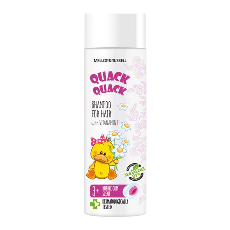 Sampon pentru copii cu vitamina F +3 ani, QUACK QUACK, Rubella | 200 ml