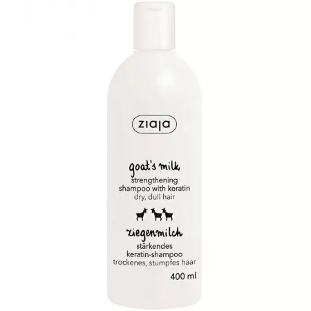 Sampon pentru intarirea firului de par cu lapte de capra si keratina, Ziaja | 400 ml