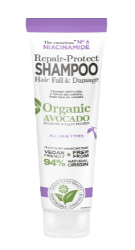 Sampon reparator contra caderii parului cu Niacinamida si Avocado Organic, 225ml, The conscious