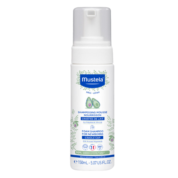 Sampon spuma pentru nou nascuti impotriva scuamelor de lapte, Mustela | 150 ml