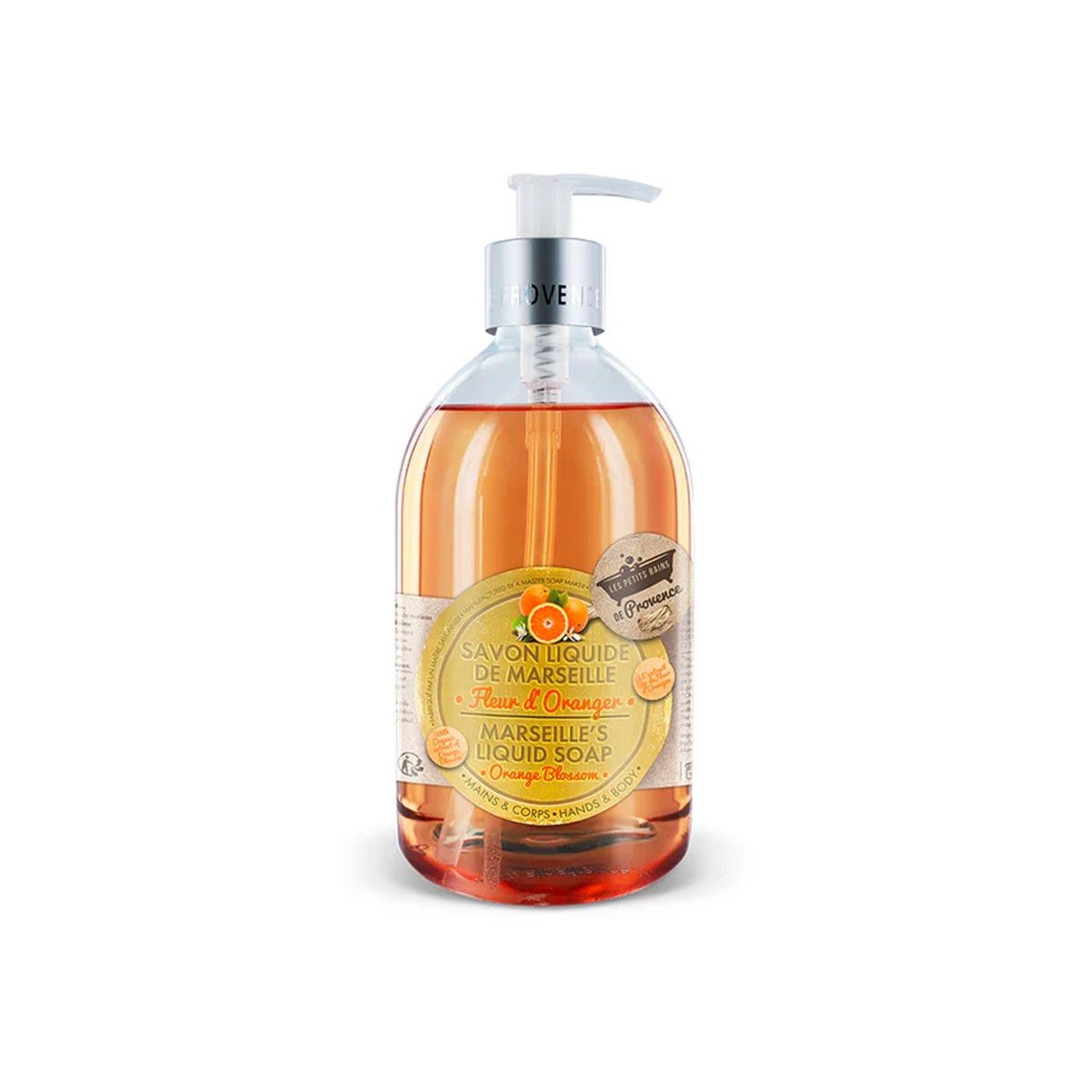 Sapun lichid de Marsilia cu Floare de portocal, 500ml, Les Petites Bains de Provence