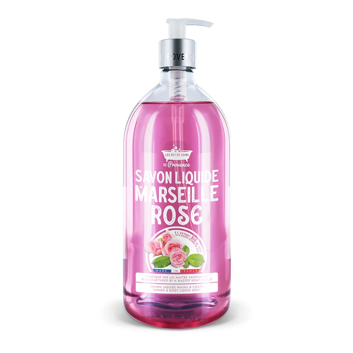 Sapun lichid de Marsilia cu Trandafir, 1l, Les Petites Bains de Provence