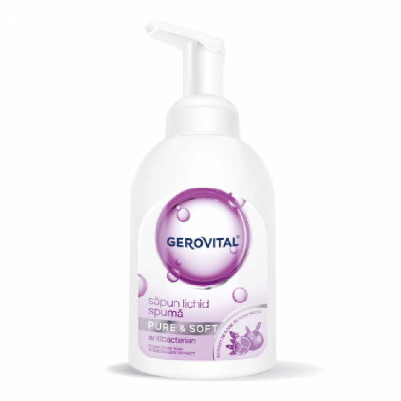Sapun lichid spuma, Pure&Soft, 300 ml, Gerovital