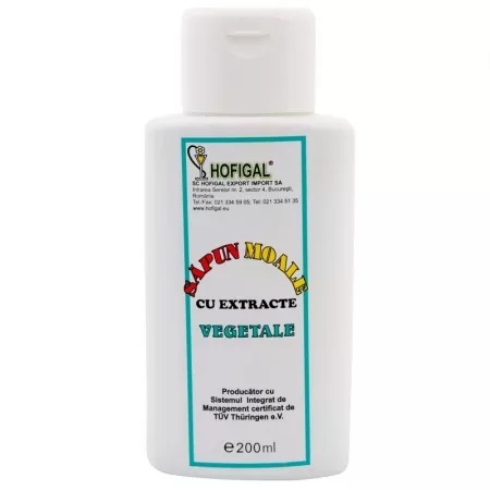 Sapun moale lichid vegetal, 200ml, Hofigal