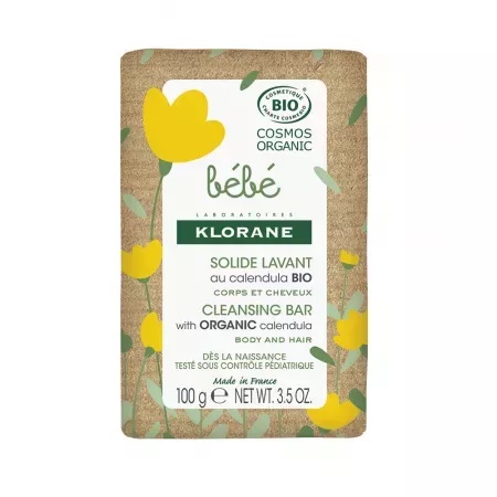 Sapun solid bio cu galbenele pentru bebe, 100g, Klorane