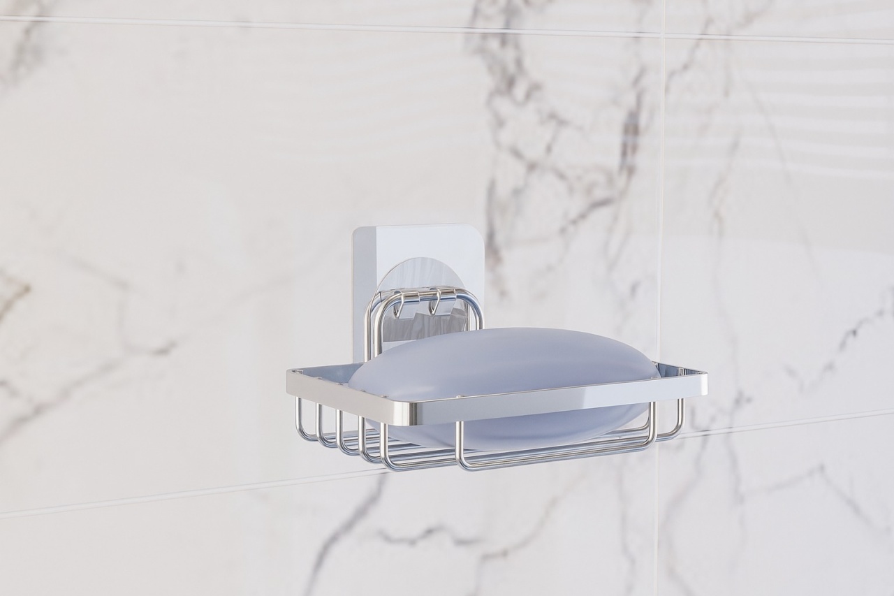Săpunieră baie cu finisaj cromat – prindere prin lipire, montaj rapid fără găurire, design modern
