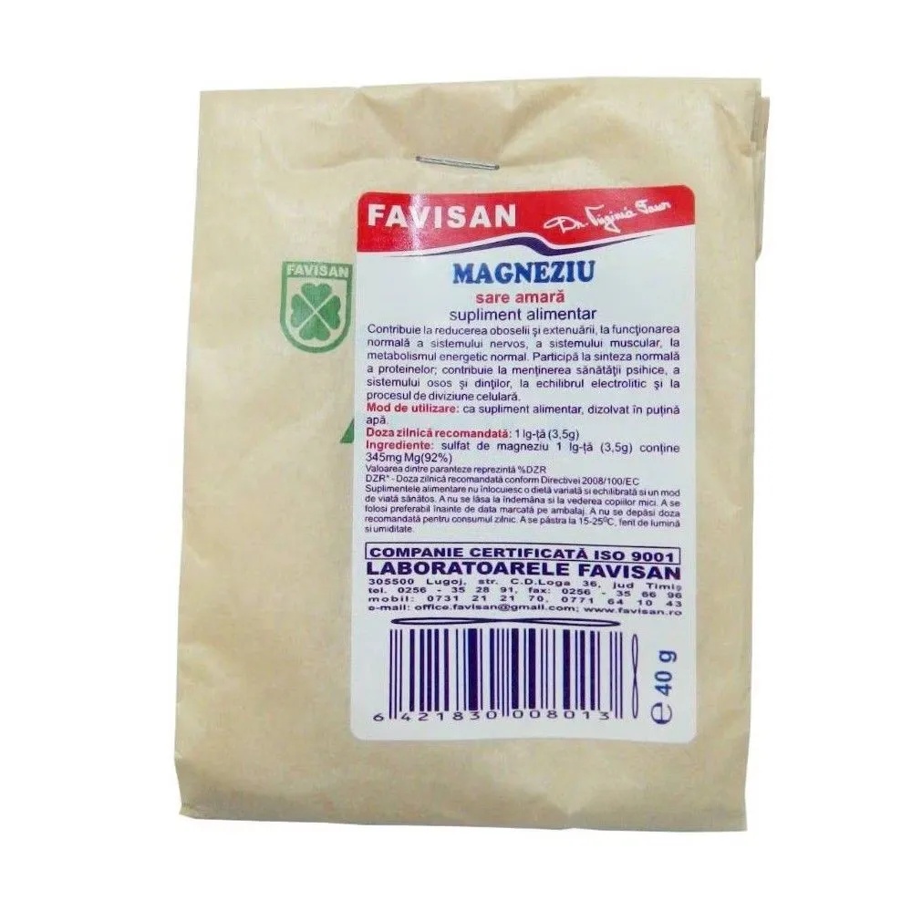 Sare amara Magneziu, 40g, Favisan
