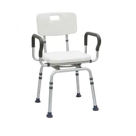 Scaun de baie rotativ cu manere si spatar, reglabil pe inaltime, CMX-3641L, Medico