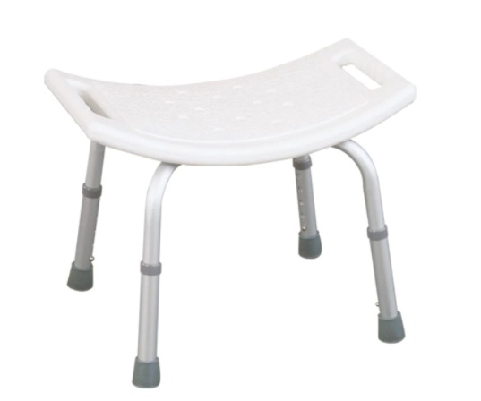 Scaun de Duș cu Sezut Curbat din Aluminiu, Reglabil pe Înălțime, CMX-797L
