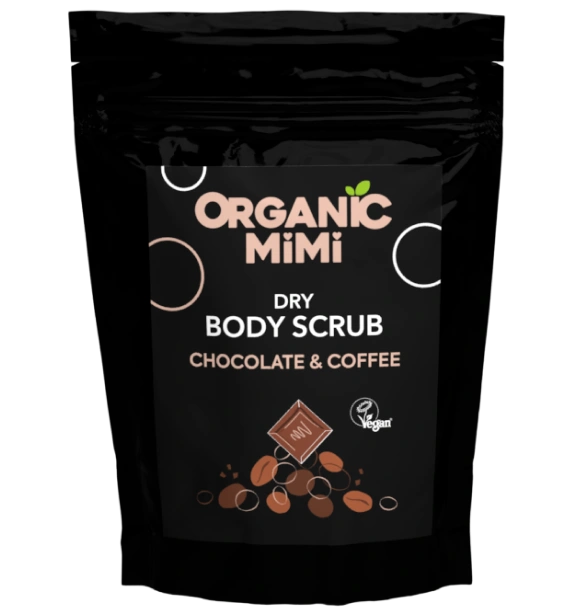Scrub de corp energizant cu ciocolata si cafea, 150g, Organic Mimi