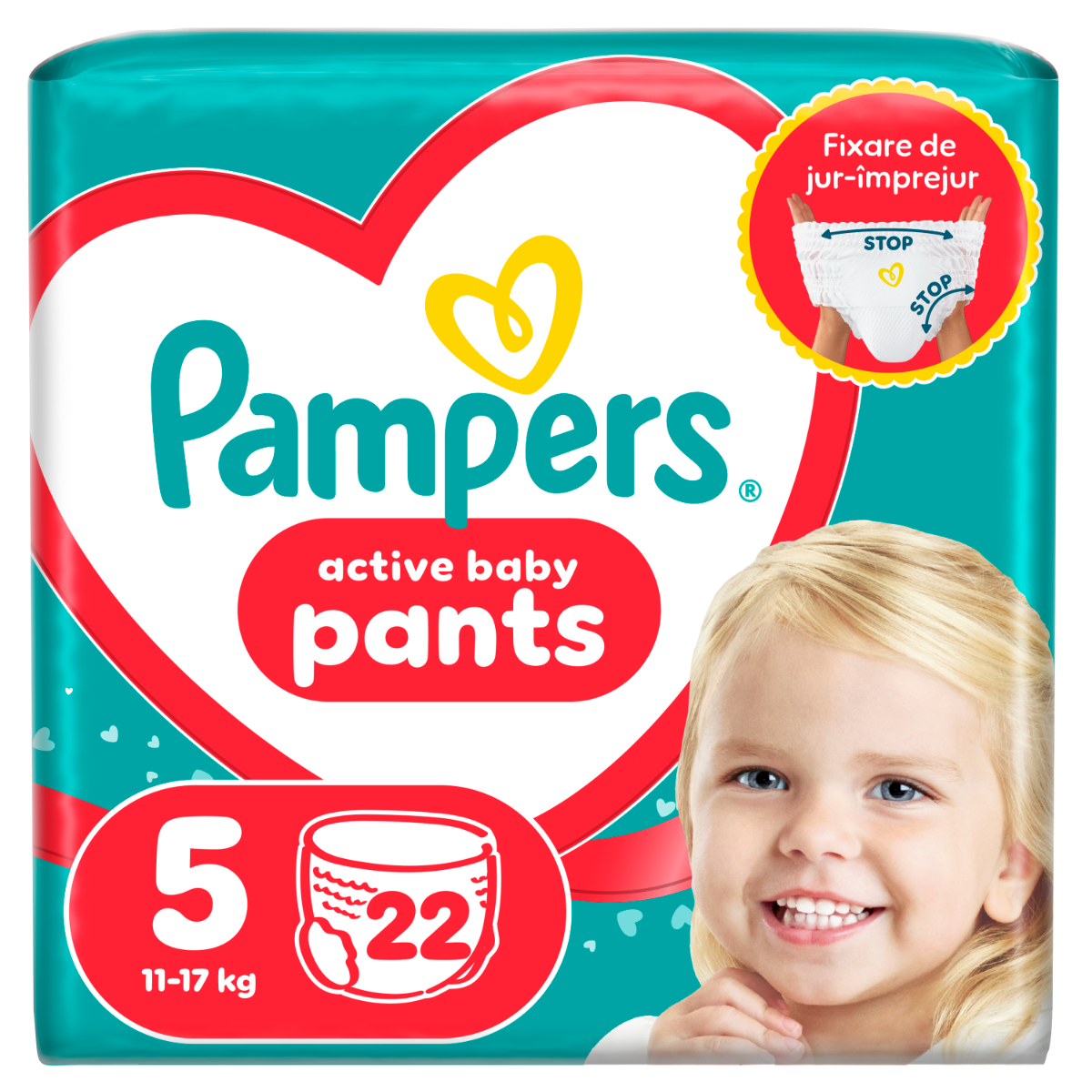 Scutece Active Baby Pants 11-17 kg, Marimea 5, 22 bucati, Pampers