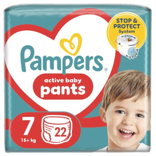 Scutece Active Baby Pants Marimea 7 pentru 17 kg+, 22 bucati, Pampers