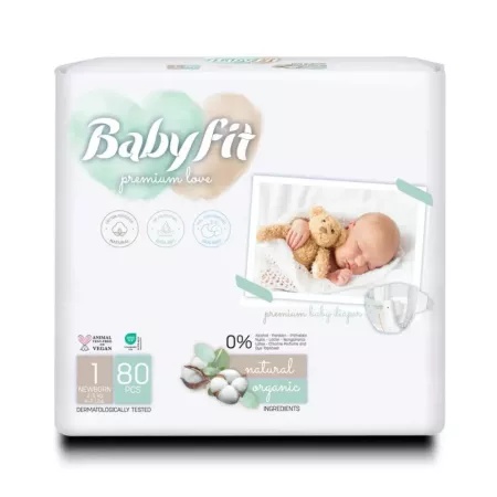 Scutece Bio Newborn nr. 1, 2-5kg, Jumbo, 80 bucati, 644, Babyfit