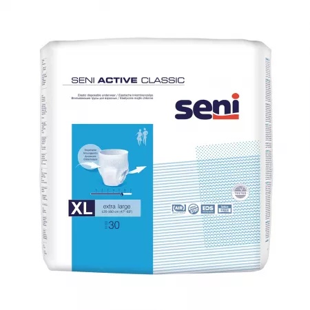 Scutece Chilot absorbant Active Classic, XL, 30 bucati, Seni
