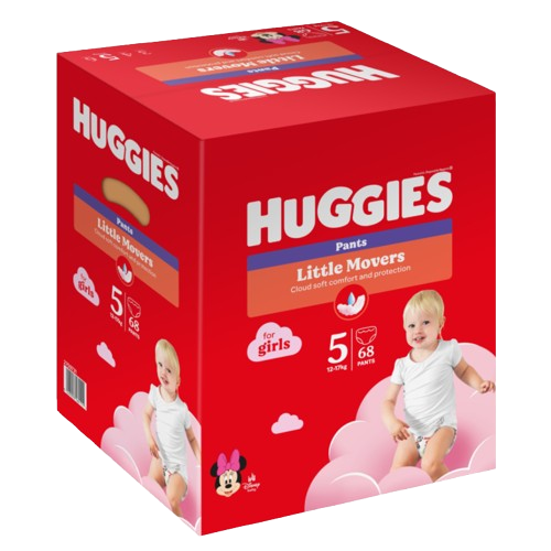 Scutece-chilotel Pants Box Marimea 5 pentru fetite de 12-17kg, 68 bucati, Huggies