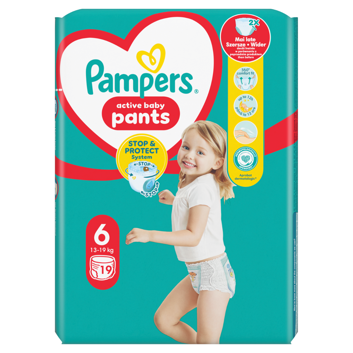 Scutece-chilotel Pants Carry Pack Extra large, Marimea 6 pentru 13 - 19kg, 19 bucati, Pampers