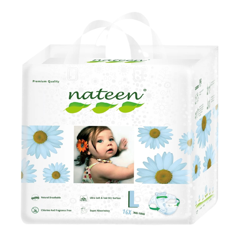 Scutece hipoalergenice Flex&Fit Premium, L, Nr.4, 8-14kg, 16 bucati, Nateen