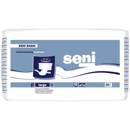 Scutece pentru adulti Basic, L, 30 bucati, Seni