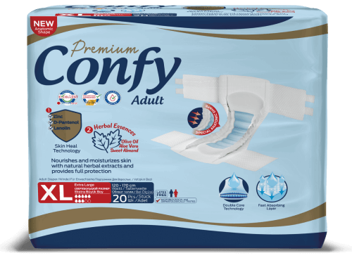 Scutece pentru adulti Premium Marime L, 20 bucati, Confy
