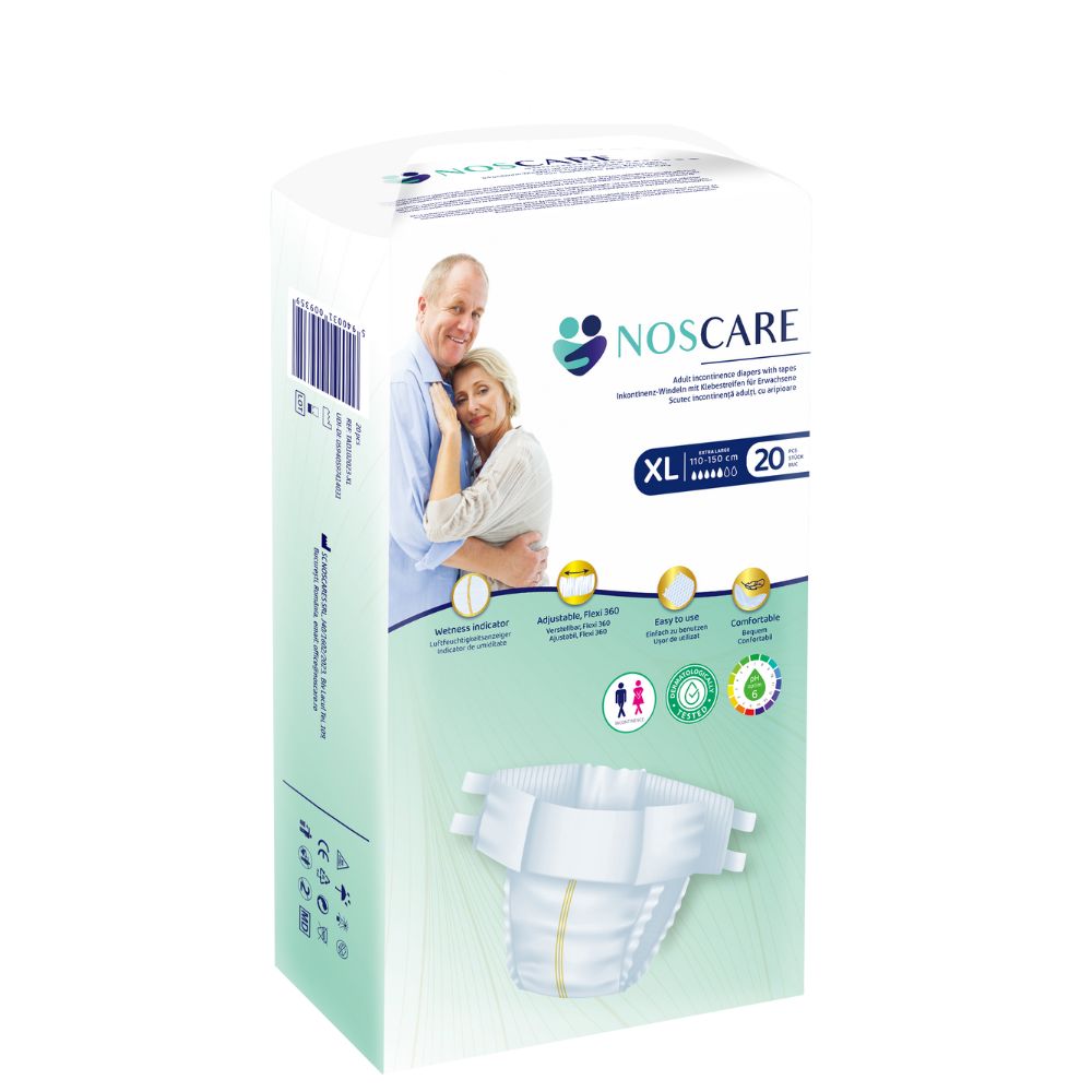 Scutece pentru incontinenta cu aripioare Marimea XL, 20 bucati, Noscare