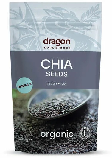 Seminte de chia eco, 200g, Dragon Superfoods