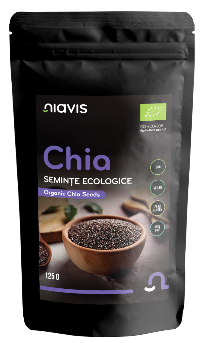Seminte de chia ecologice, 125g, Niavis