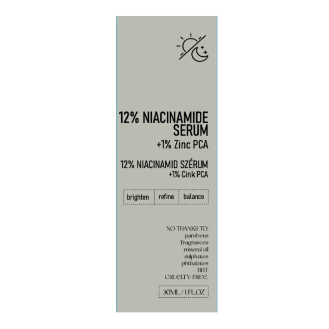Ser cu 12% Niacinamide + 1% Zinc, 30 ml, Nerds