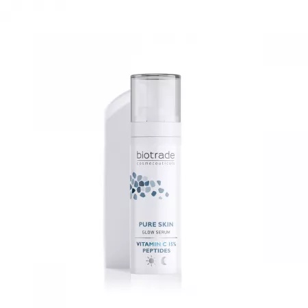 Ser iluminator cu vitamina C 15% si peptide Pure Skin, 30ml, Biotrade