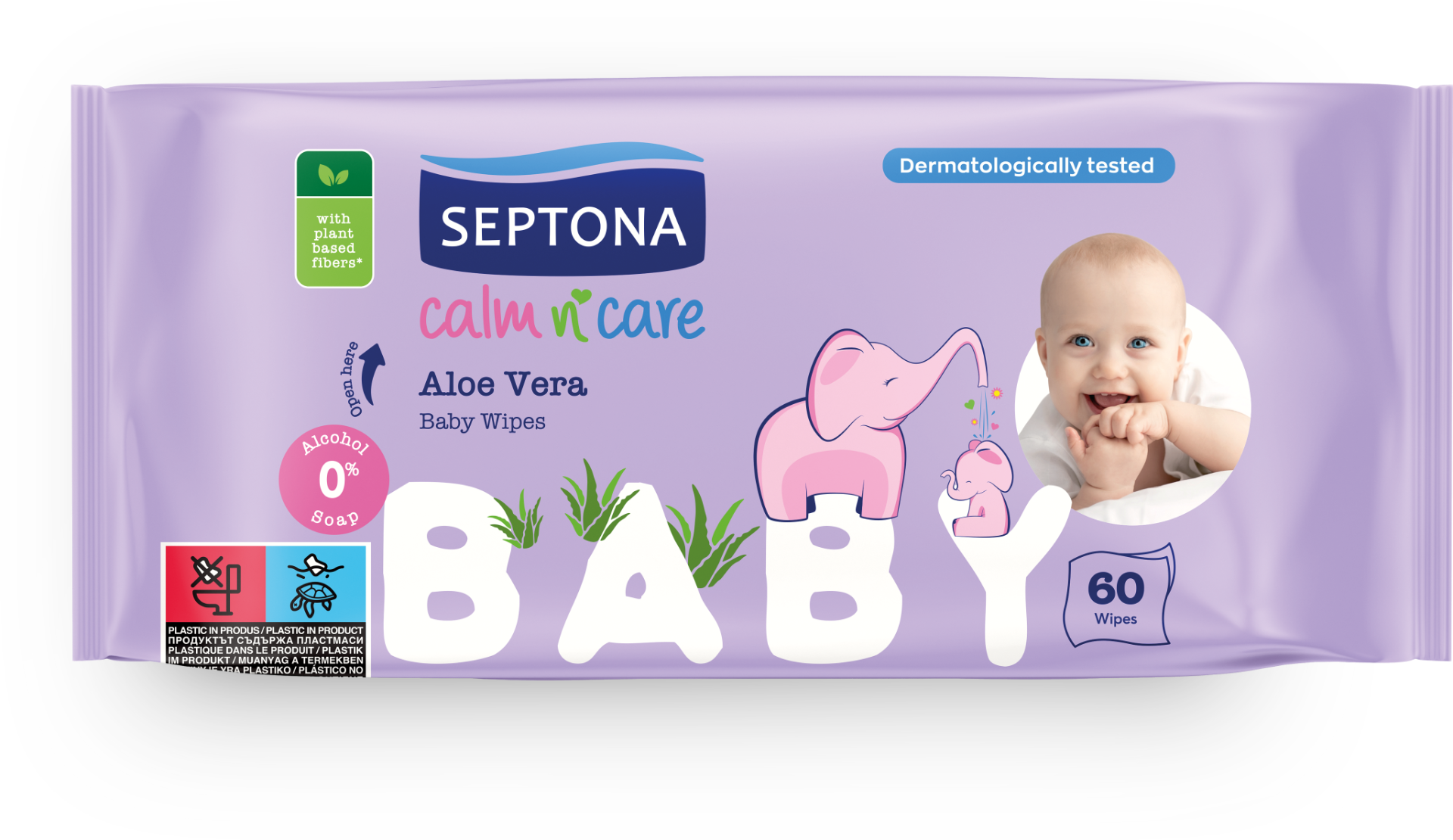 Servetele cu aloe vera, 60 bucati, Septona