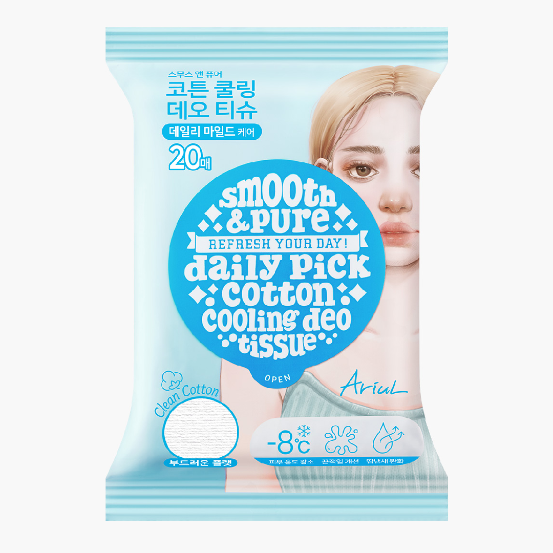 Servetele deodorante Smooth & Pure Cotton Cooling, 20 bucati, Ariul