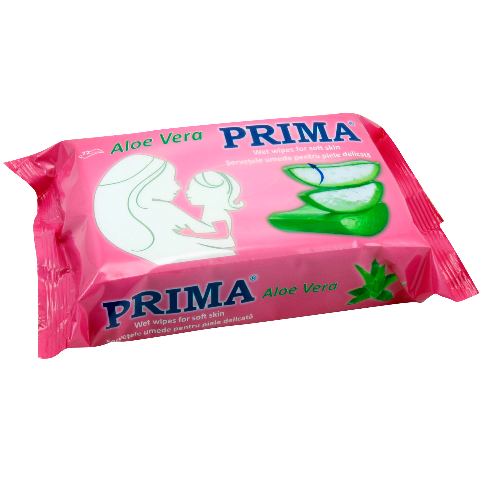 Servetele umede cu aloe vera, PRIMA, 72 bucati