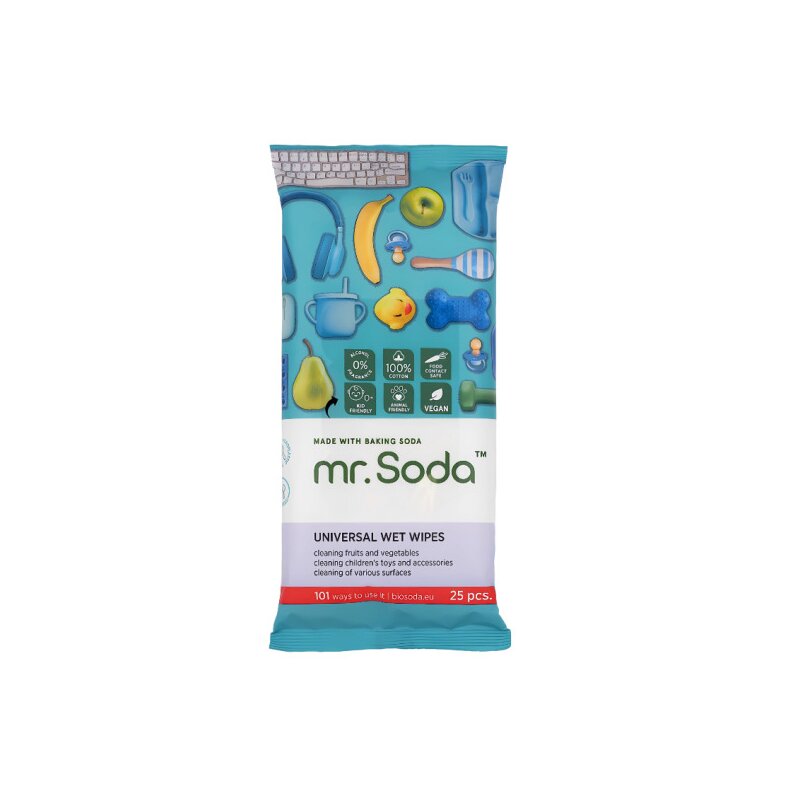 Servetele umede universale cu bicarbonat de sodiu 25 bucati Mr. Soda