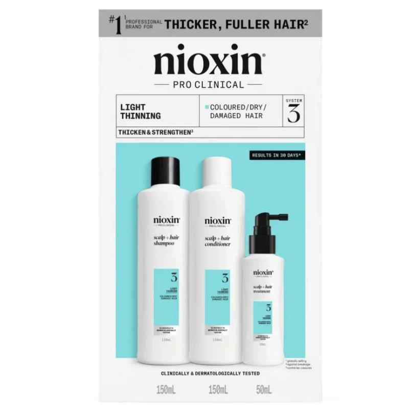 Set anti-cadere pentru par vopsit Pro Clinical System 3, Nioxin