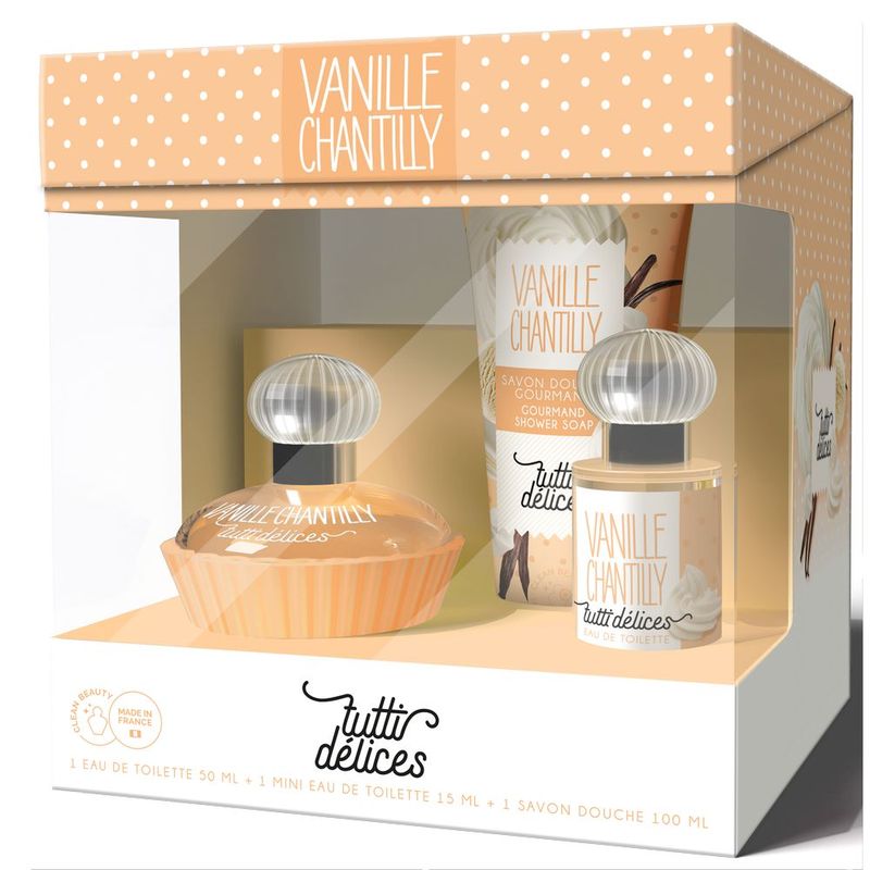 Set cadou dama Tutti Delices Vanille Chantilly, Corania | EDT 50 ml + EDT 15 ml + gel de dus 100 ml