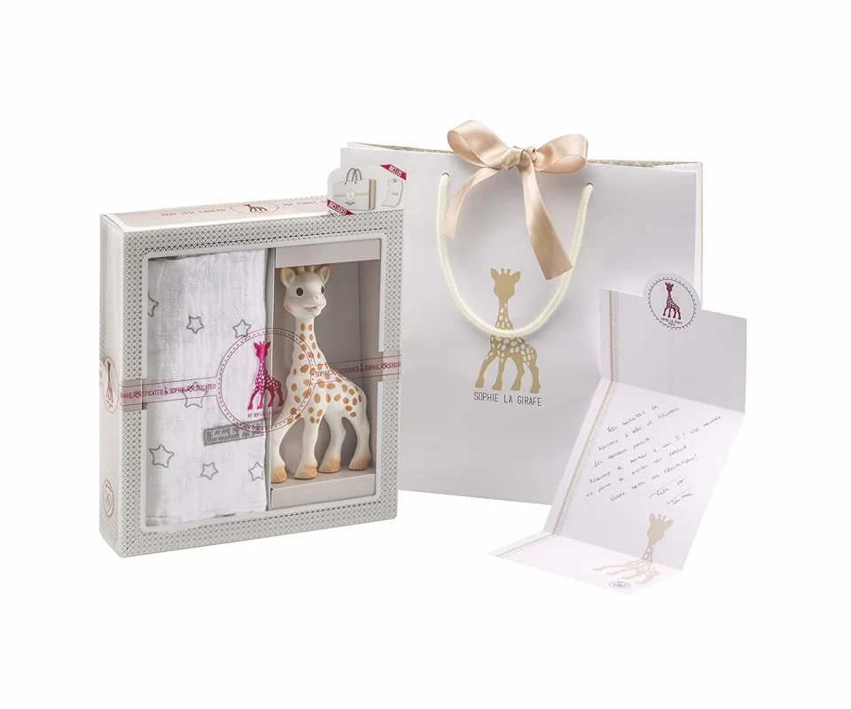 Set cadou girafa SOPHIEsticat cu scutec, 0L+, 000004, Vulli