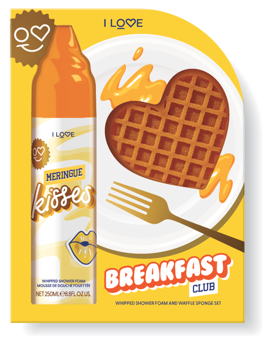 Set gel de dus spuma + burete Breakfast Club, 1 bucata, I Love Cosmetics