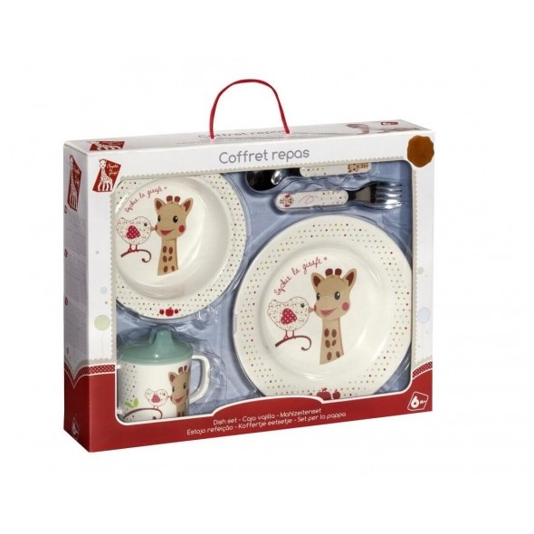 Set pentru masa din melamina girafa Sophie & Kiwi 6L+, 460007, Vulli