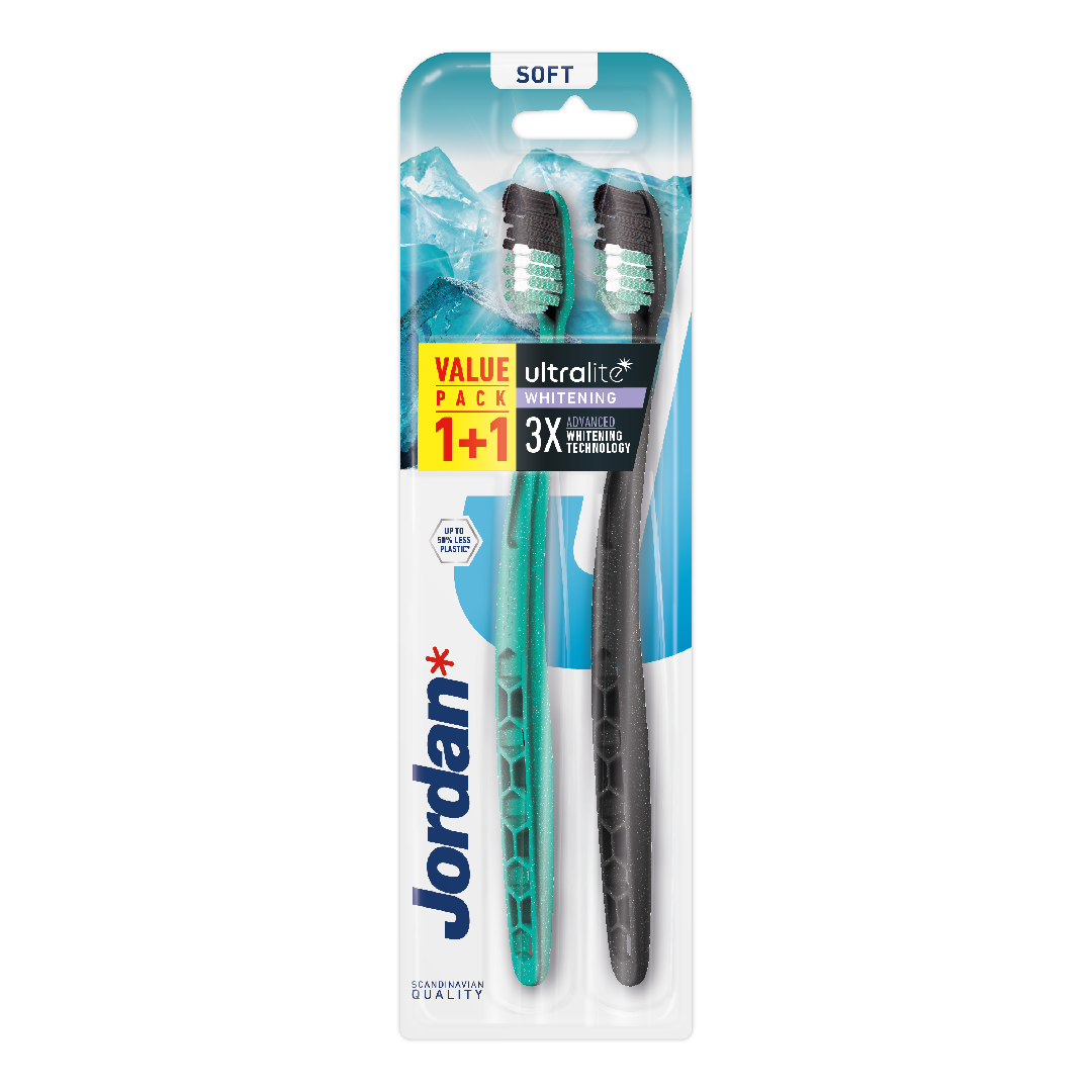 Set Periuta de dinti pentru adulti UltraLite Whitening Soft, culori variate, 2 bucati, Jordan