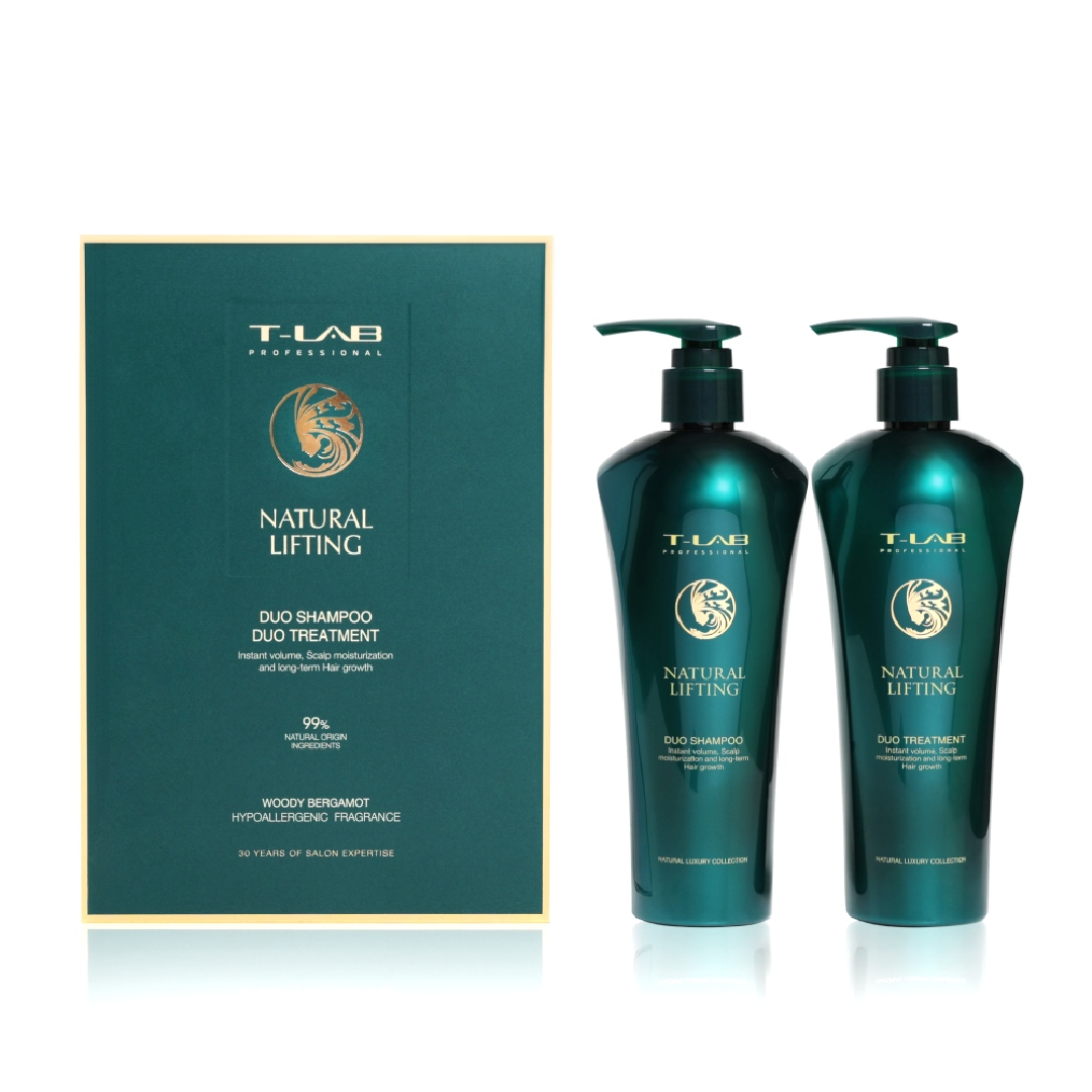 Set Profesional Duo Sampon si Tratament Natural Lifting, 600ml, T-LAB Professional