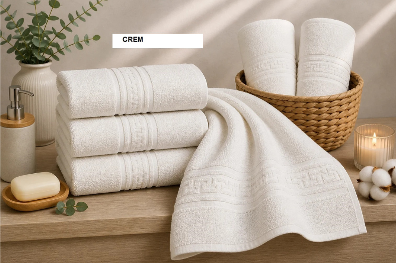 Set prosop GREEK BORDER 100% bbc Crem, Ralex | 2 buc
